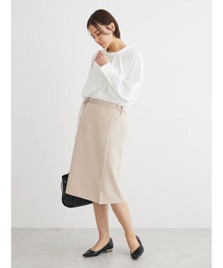 Green Parks 〈選べるきれシル〉Ｉラインミディ丈スカート Beige