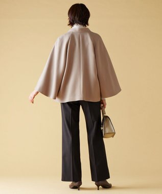 自由区 S ライトウールダブルクロススタンドカラー ジャケット ライトグレー系