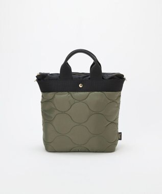 TOPKAPI 【Breath TOPKAPI】RIPPLE リプル キルティング ショルダー付き 縦型 トートバッグ / 撥水 / 軽量 カーキ