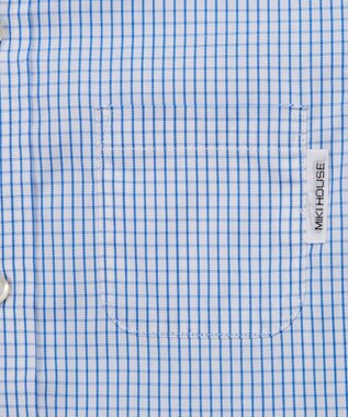 MIKI HOUSE HOT BISCUITS 【110-130cm】ブロード素材の長袖シャツ ブルー