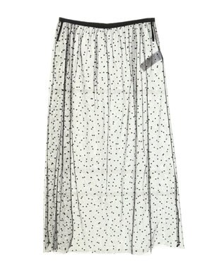 AMERICAN HOLIC ドットフロッキーレイヤードチュールスカート Black