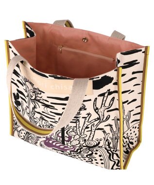 tsumori chisato CARRY サボテンと太陽 トートバッグ Lサイズ　【たっぷり収納】 ベージュ