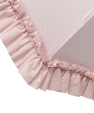 Maison de FLEUR 《晴雨兼用》遮光&UV CUT フリル傘 Pink