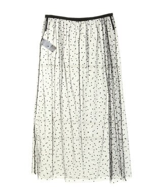 AMERICAN HOLIC ドットフロッキーレイヤードチュールスカート Black