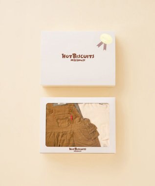 MIKI HOUSE HOT BISCUITS コーデュロイジャンパースカート＆Tシャツギフトセット【BOX付き】 ベージュ