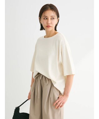 Green Parks 洗える　ニットＴシャツ Ecru