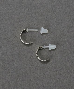 Phoebe 〈金属アレルギー対応〉リップルフープセラミックポストピアス　シルバー/ニッケルフリー シルバー