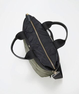 TOPKAPI 【Breath TOPKAPI】RIPPLE リプル キルティング ショルダー付き 縦型 トートバッグ / 撥水 / 軽量 カーキ