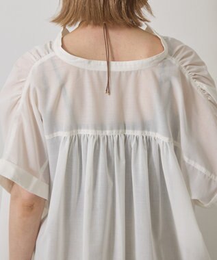 AMERICAN HOLIC イージーケア 接触冷感フレンチスリーブギャザーシャツ Ivory