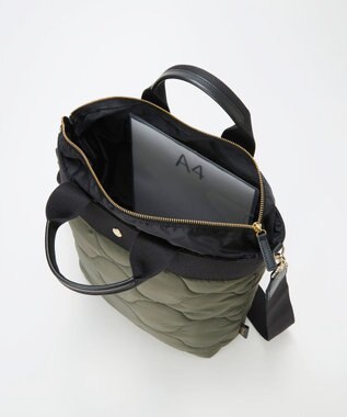 TOPKAPI 【Breath TOPKAPI】RIPPLE リプル キルティング ショルダー付き 縦型 トートバッグ / 撥水 / 軽量 カーキ