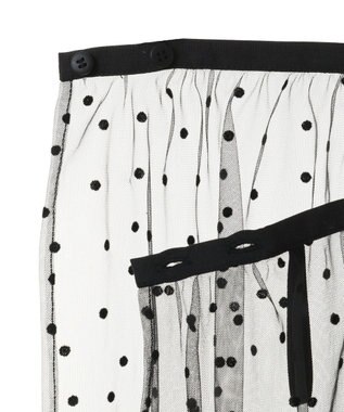 AMERICAN HOLIC ドットフロッキーレイヤードチュールスカート Black