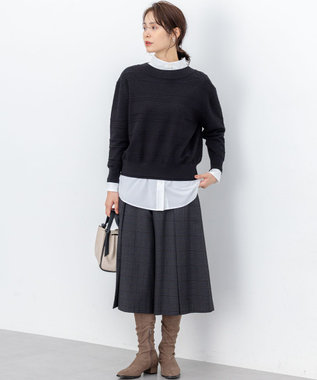 組曲 ハンサムツイルキュロット パンツ チャコールチェック系3