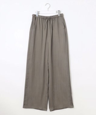 23区 【SLOW/一部店舗限定】キュプラフィブリルクロス サイドライン ワイドパンツ カーキ系