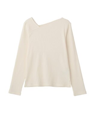 earth music&ecology アシメネックリブプルオーバー