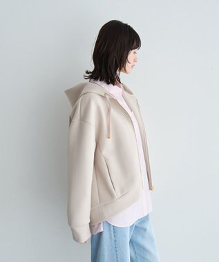 YECCA VECCA バックプリーツZIPフーディー Light Beige