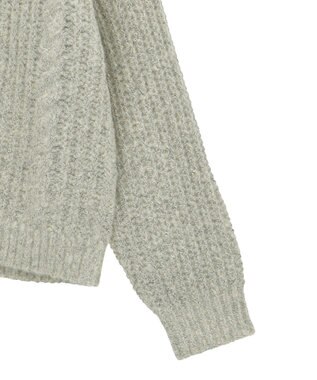 Green Parks 衿付きケーブルｚｉｐカーディガン Light Beige