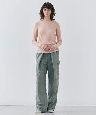 BEIGE， 【洗える】SORE / コットンシアークルーネックカットソー Nude