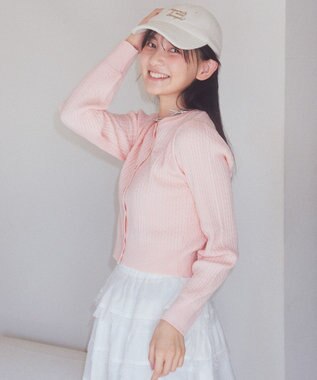 earth music&ecology ミニケーブルコンパクトカーディガン Light Pink