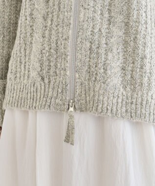 Green Parks 衿付きケーブルｚｉｐカーディガン Light Beige