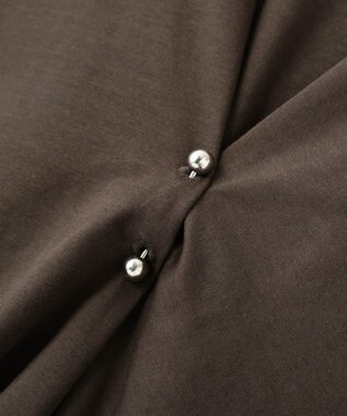 YECCA VECCA ピン付きドレープカットソー Charcoal Gray