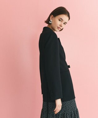 GRACE CONTINENTAL サテンボウ付テーラードジャケット ブラック