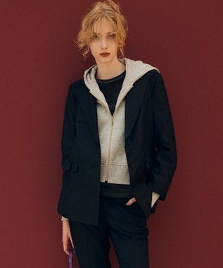 組曲 フリルディテールシアー ジャケット ブラック系