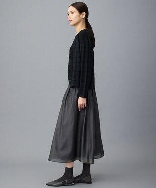 自由区 L ジオメトリックアセテート カーディガン ブラック