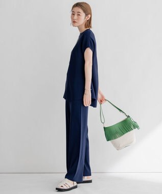 23区 【STORY7月号掲載】MARCO MASI レザーキャンバスコンビ ショルダーバッグ パイングリーン系