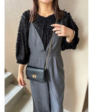 Green Parks AnriettMusee カットジャガードタックブラウス Black