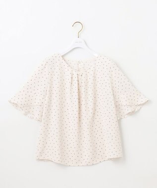 ANY SIS L 【洗える】ラッフルフレアビジュー ブラウス アイボリーベース