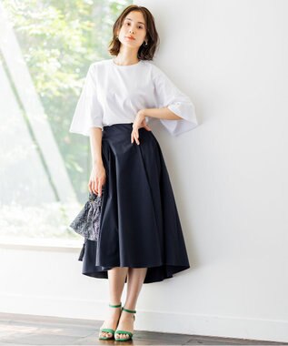 組曲 【速乾・撥水】ハイカウントタフタ スカート ネイビー系