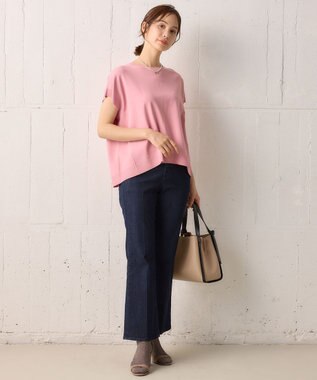 組曲 【WEB限定】Tシャツライク サマーニット ピンク系