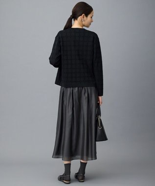 自由区 L ジオメトリックアセテート カーディガン ブラック