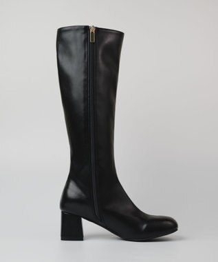 BONTRE 【PRECIEUX JOUET/プレシュウジュエ】オブリークジップロングブーツ ブラック