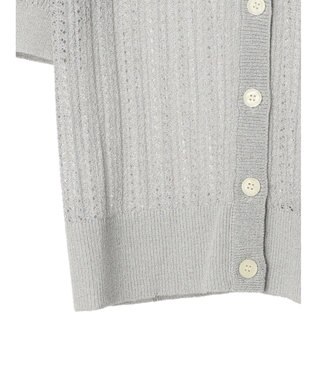 Green Parks すかし柄コンパクトシアーカーディガン Gray