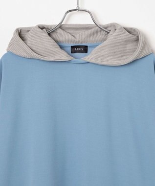 WEGO フェイクレイヤードフードT（S） ブルー