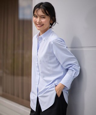 ANY 【手洗い可能/抗菌防臭/UVカット/速乾】レギュラーカラーシャツ ライトブルー