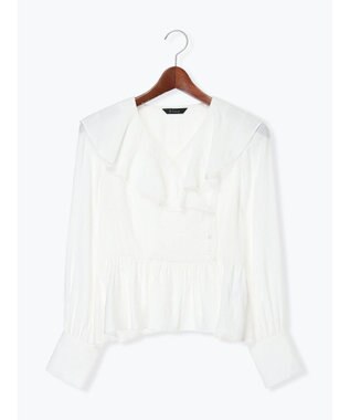 Te chichi ラッフルフリルペプラムブラウス ホワイト