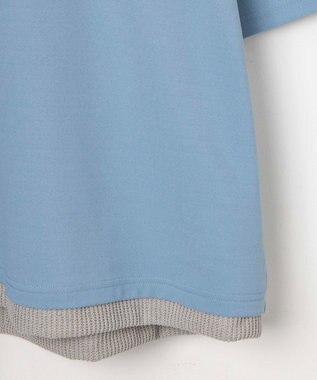 WEGO フェイクレイヤードフードT（S） ブルー