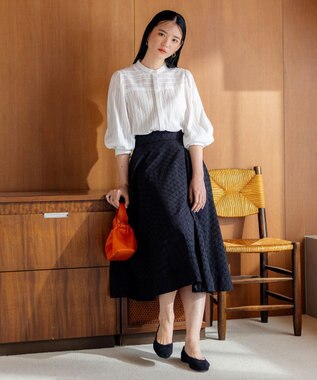 組曲 ドビーストライプ ブラウス アイボリー系