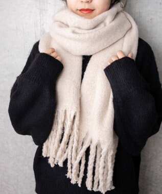 WEGO ワイドフリンジストール ベージュ