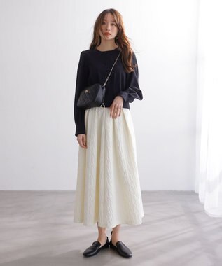 #Newans 【セレモニーにも】コクーンフォルムカーディガンジャケット ネイビー