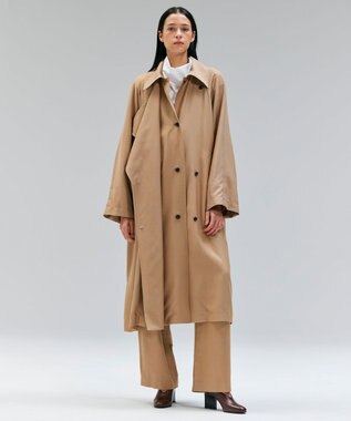 BEIGE， 【洗える】PERRY / コットンロールカラープルオーバーブラウス White