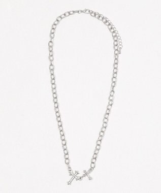 WEGO Lラインストーンダブルモチーフネックレス 柄3