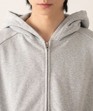 WEGO ショートZIPパーカー 杢グレー
