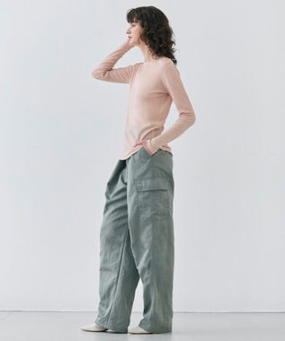 BEIGE， 【洗える】SORE / コットンシアークルーネックカットソー Nude