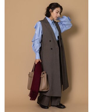 Te chichi 【泉 里香さん着用・Oggi.jp10/23掲載】ラッフルスリーブシャツ ブルー