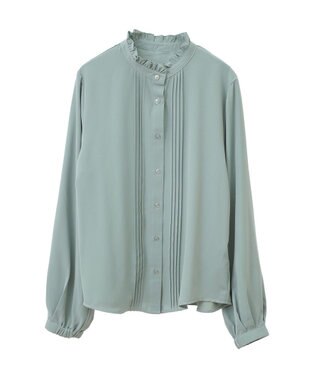 earth music&ecology フリルピンタックブラウス Mint Green