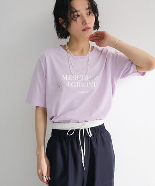 Green Parks 箔プリントフェミニンロゴＴシャツ Purple