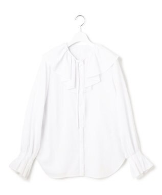 23区 【GOLD LABEL】シアーコットン ラッフル襟 ブラウス ホワイト系